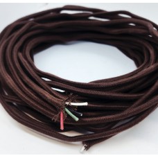 Braided 4 Conductor Wire Brown