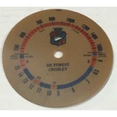 DeForest Crosley 3 1/2" x 3 1/2" Diameter Dial Scale 