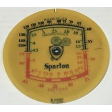 Sparton 3 3/4" x 3 3/4" Diameter Dial Scale 